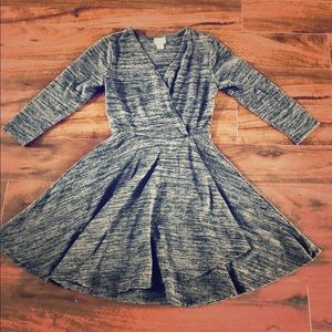 Mossimo XS Grey long sleeve babydoll mini dress